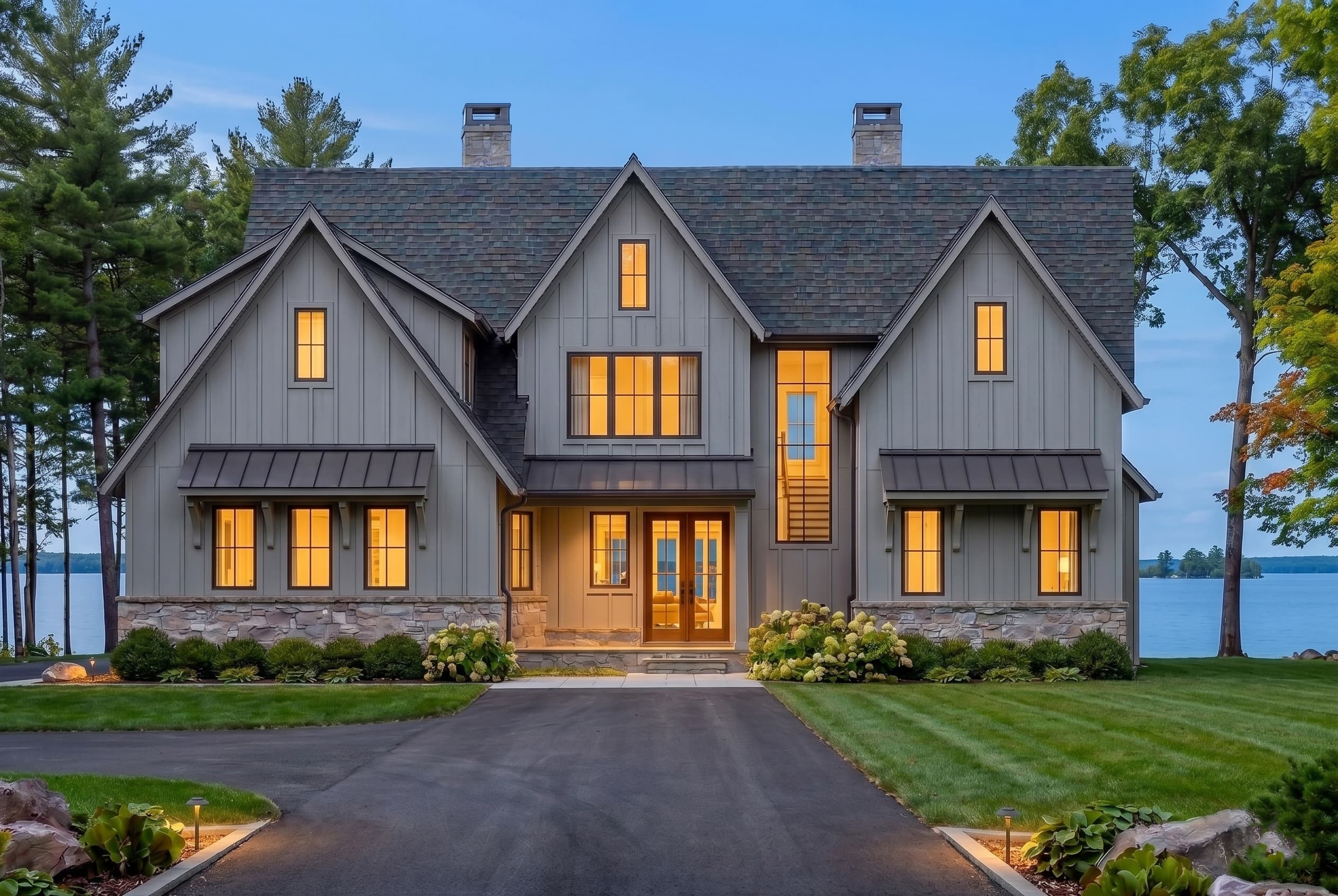 15652 Waters Edge Drive — dusk view